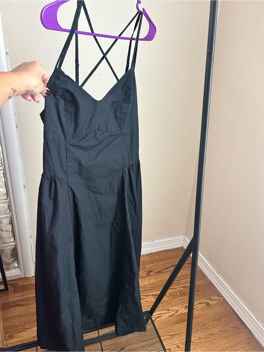 a new day Black Strappy Crossback Midi Dress